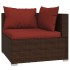 Set muebles de jardín 6 piezas y cojines ratán sintético