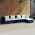 Set de muebles de jardín 5 pzas y cojines ratán sintético