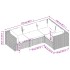 Set muebles de jardín 4 piezas y cojines ratán sintético