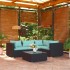 Set de muebles de jardín 5 pzas y cojines ratán sintético