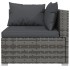 Set muebles de jardín 4 piezas y cojines ratán sintético