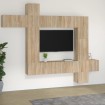 Set de muebles para TV 9 pzas madera contrachapada roble sonoma