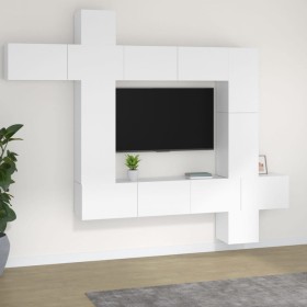 Set de muebles para TV 9 piezas madera contrachapada