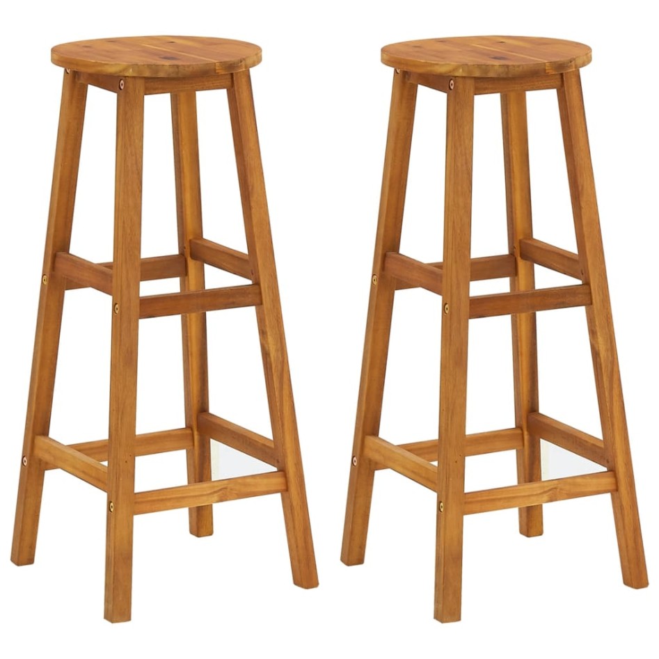 Juego muebles de bar de jardín 3 piezas madera maciza de