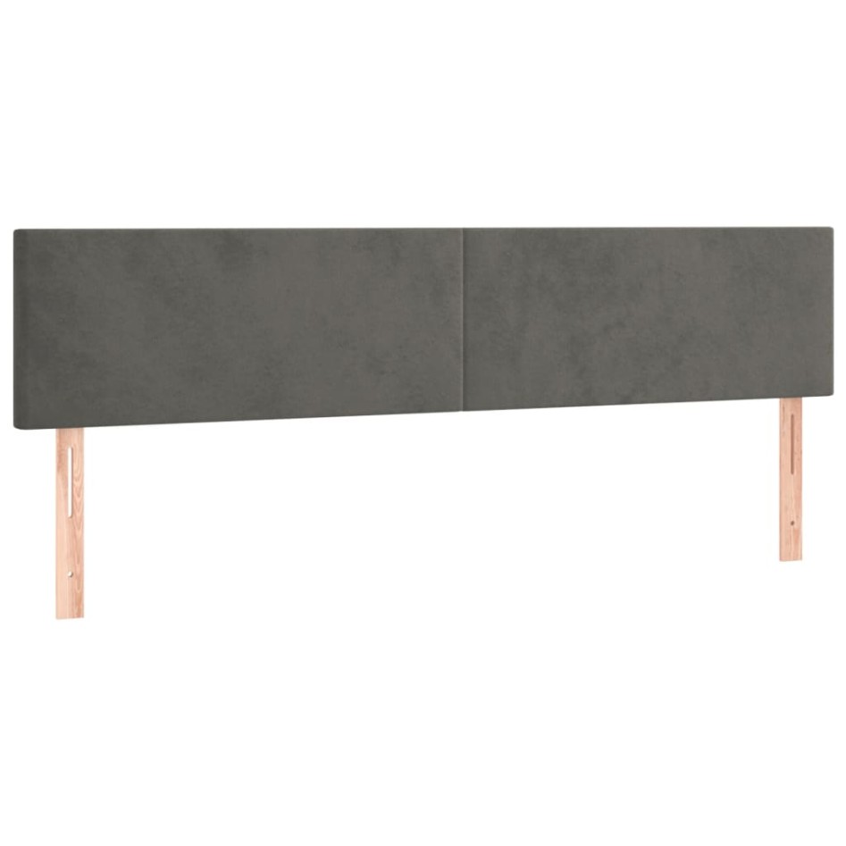 Cama box spring con colchón terciopelo gris oscuro 180x200