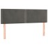 Cama box spring con colchón terciopelo gris oscuro 140x190