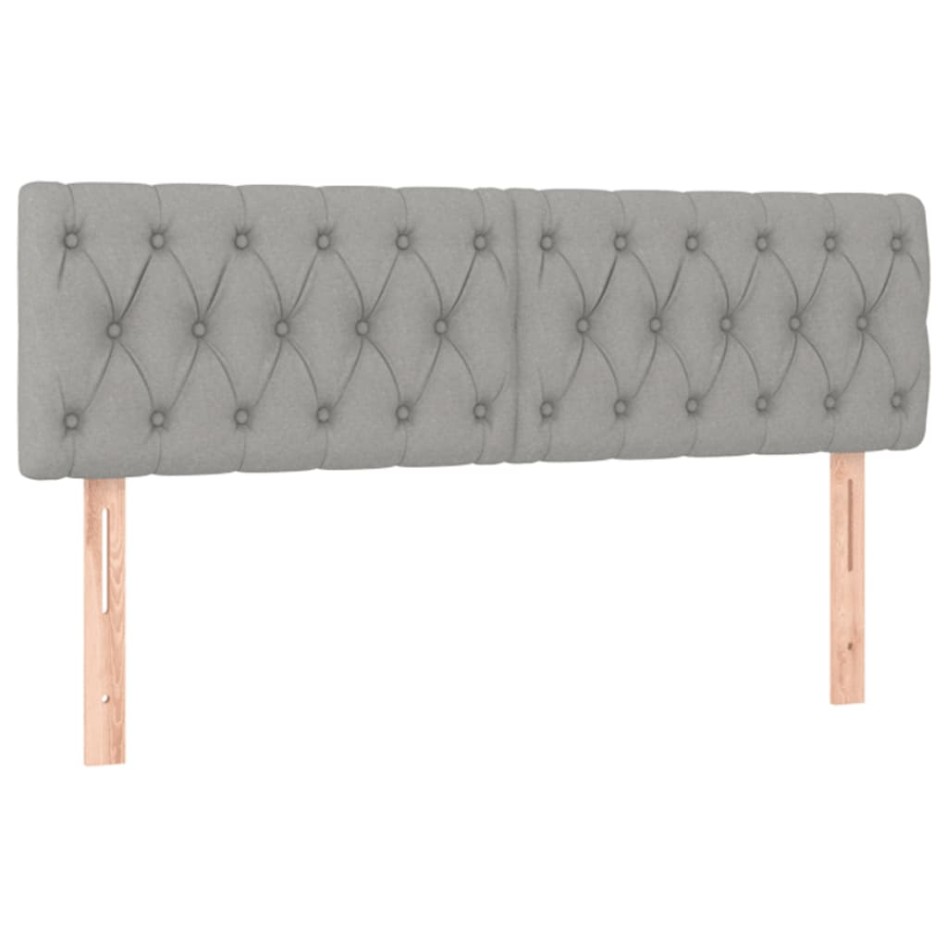 Cama box spring colchón y luces LED tela gris claro 160x200