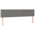 Cama box spring con colchón y LED tela gris oscuro 160x200