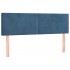 Cama box spring colchón y LED terciopelo azul oscuro 140x200