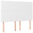 Cama box spring colchón y LED cuero sintético blanco 140x200