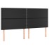 Cama box spring colchón y LED cuero sintético negro 160x200
