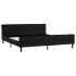Estructura de cama de terciopelo negro 180x200