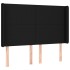 Cama box spring colchón y luces LED tela negro 140x200