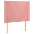 Cama box spring colchón y LED terciopelo rosa 100x200