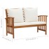 Muebles de jardín 2 piezas con cojines madera maciza de