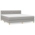 Cama box spring con colchón tela gris claro 160x200
