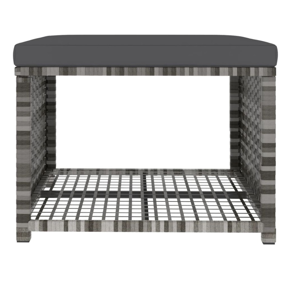 Juego de comedor de jardín 4 piezas con cojines ratán PE