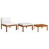 Muebles de jardín con cojines 3 pzas madera maciza de