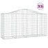 Cestas de gaviones 6 uds forma de arco hierro 200x50x100/120