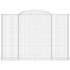 Cestas de gaviones 2 uds forma de arco hierro 300x30x200/220