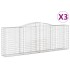 Cestas de gaviones 3 uds forma de arco hierro 400x50x140/160