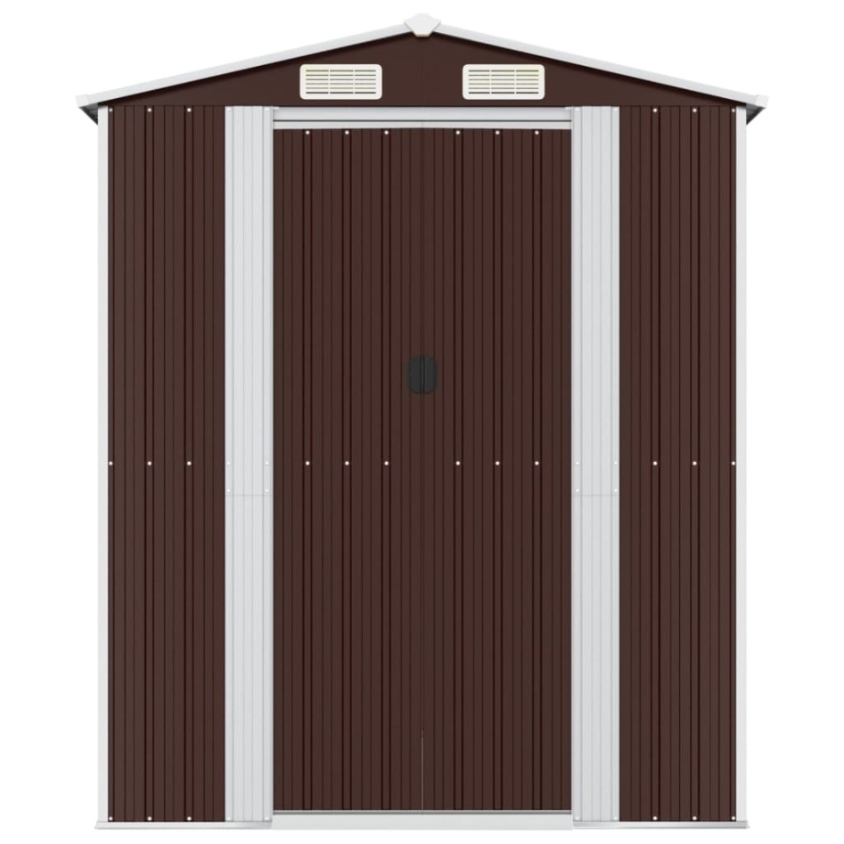 Cobertizo jardín acero galvanizado marrón oscuro 192x274x223