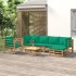 Set de muebles de jardín 7 piezas bambú con cojines