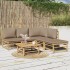 Set de muebles de jardín 6 piezas bambú con cojines gris