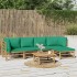 Set de muebles de jardín 6 piezas bambú con cojines