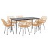 Juego de comedor de jardín 7 piezas ratán