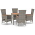 Set comedor de jardín 5 piezas con cojines ratán sintético