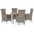 Set comedor de jardín 5 piezas con cojines ratán sintético