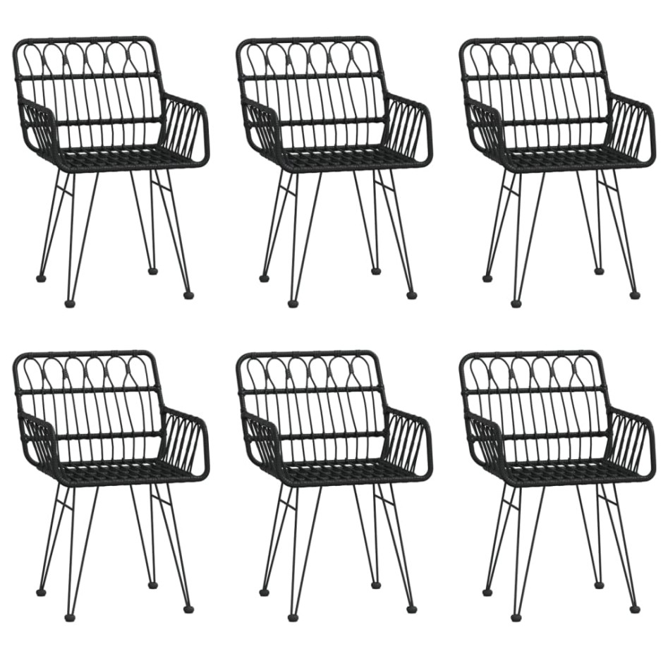 Juego de comedor de jardín 7 piezas ratán sintético