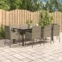 Set comedor jardín 9 pzas y cojines ratán sintético negro