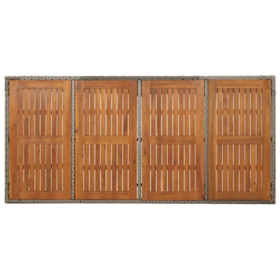 Set comedor jardín 9 pzas y cojines ratán sintético