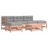 Juego de muebles jardín 6 pzas y cojines madera abeto