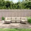 Juego de muebles de jardín 6 pzas cojines antracita ratán PE
