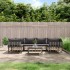 Set muebles de jardín 7 pzas y cojines ratán PE gris