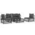 Juego muebles de jardín 5 pzas y cojines acero gris