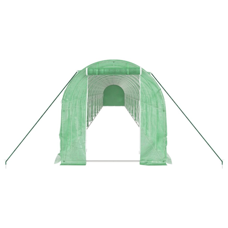 Invernadero con estructura de acero verde 36 m² 18x2x2