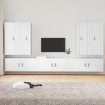 Set de muebles para TV 7 piezas madera contrachapada blanco