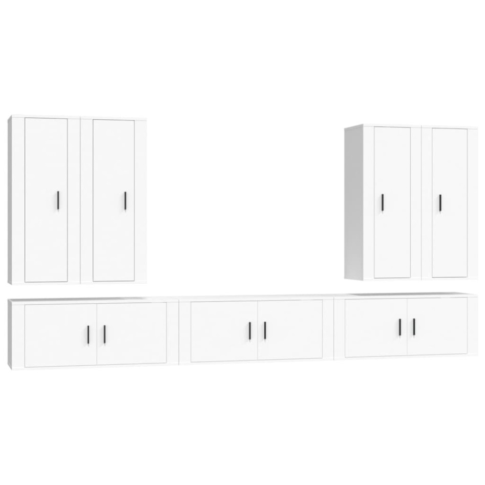 Set de muebles para TV 7 piezas madera contrachapada