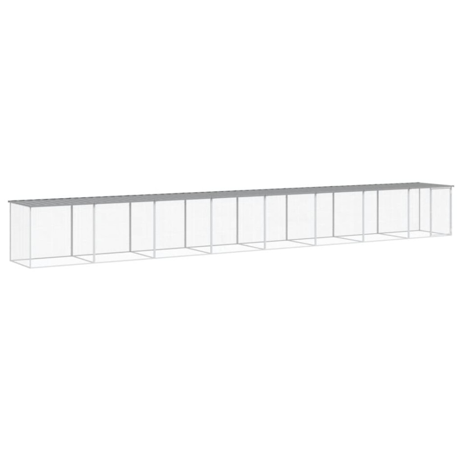 Gallinero con techo acero galvanizado gris claro 803x98x90