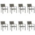 Juego de comedor para jardín 9 piezas acero y textilene