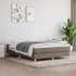 Cama box spring con colchón tela gris taupe 140x190
