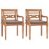 Sillas Batavia 2 uds madera maciza teca con cojines gris