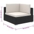 Set muebles de jardín 6 piezas y cojines ratán sintético