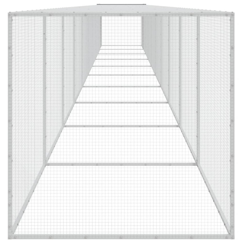 Gallinero con techo acero galvanizado gris claro 1003x98x90