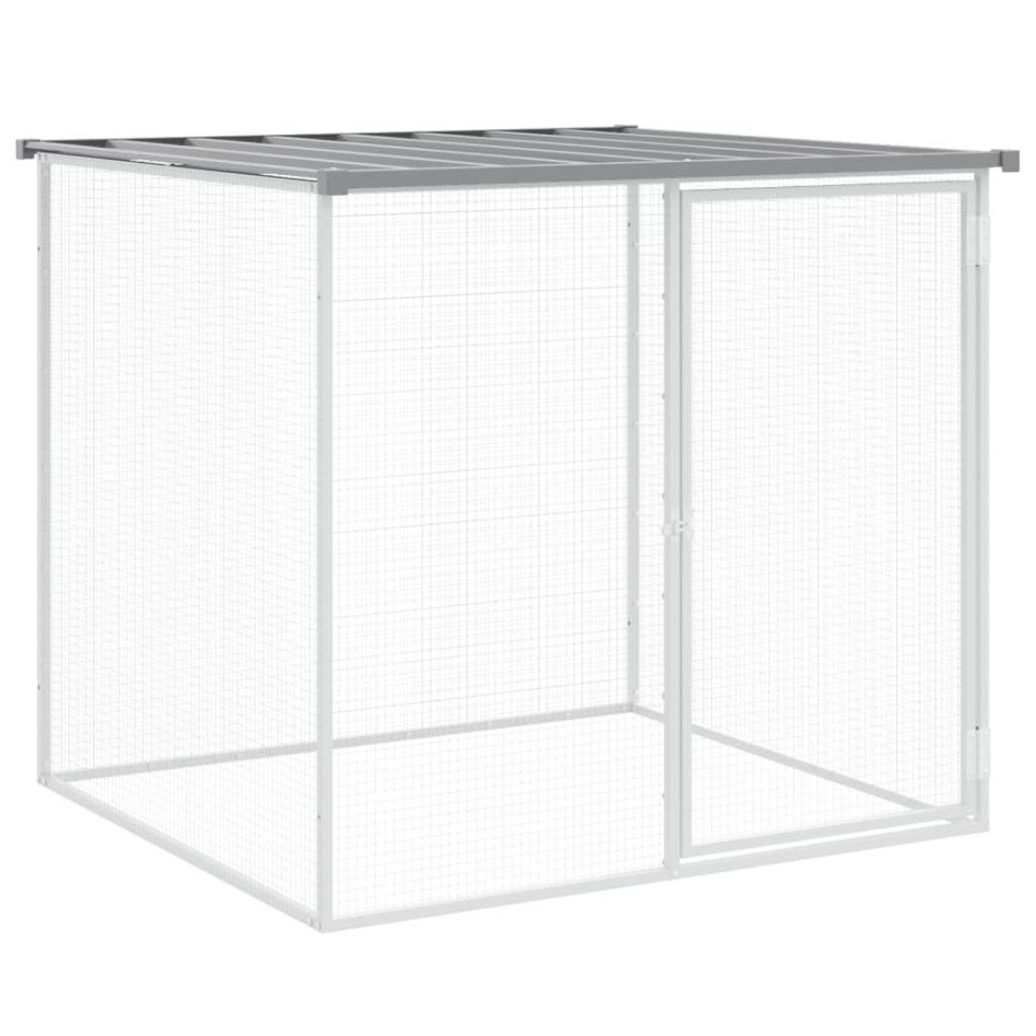 Gallinero con techo acero galvanizado gris claro 1003x98x90