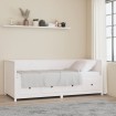 Sofá cama madera maciza de pino blanco 90x200 cm